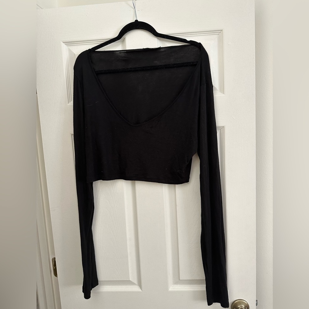 Black long sleeve Crop Top